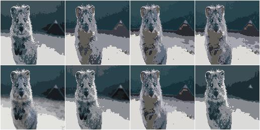 KMeansColorQuantization with quantization in RGB or HSV